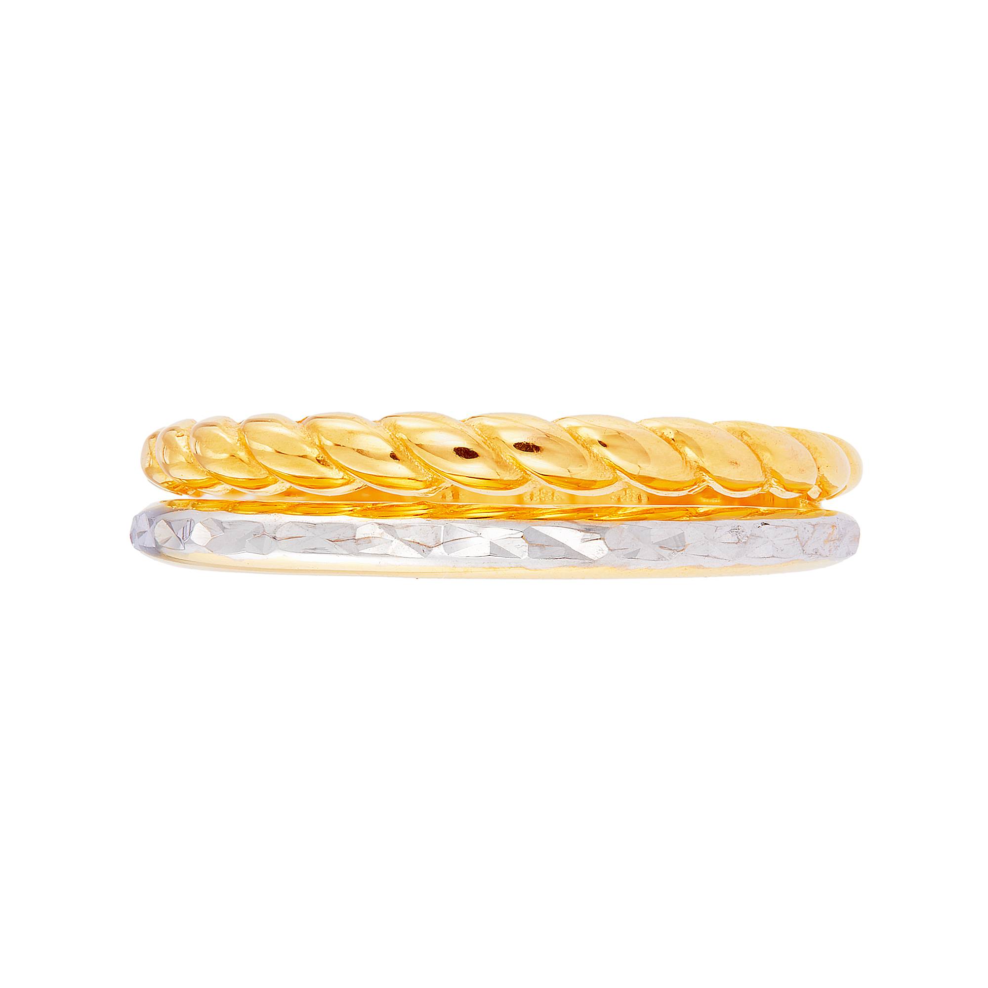 Oro Italia 916 Yellow and White Gold Ring GR52701023(YW)-BI