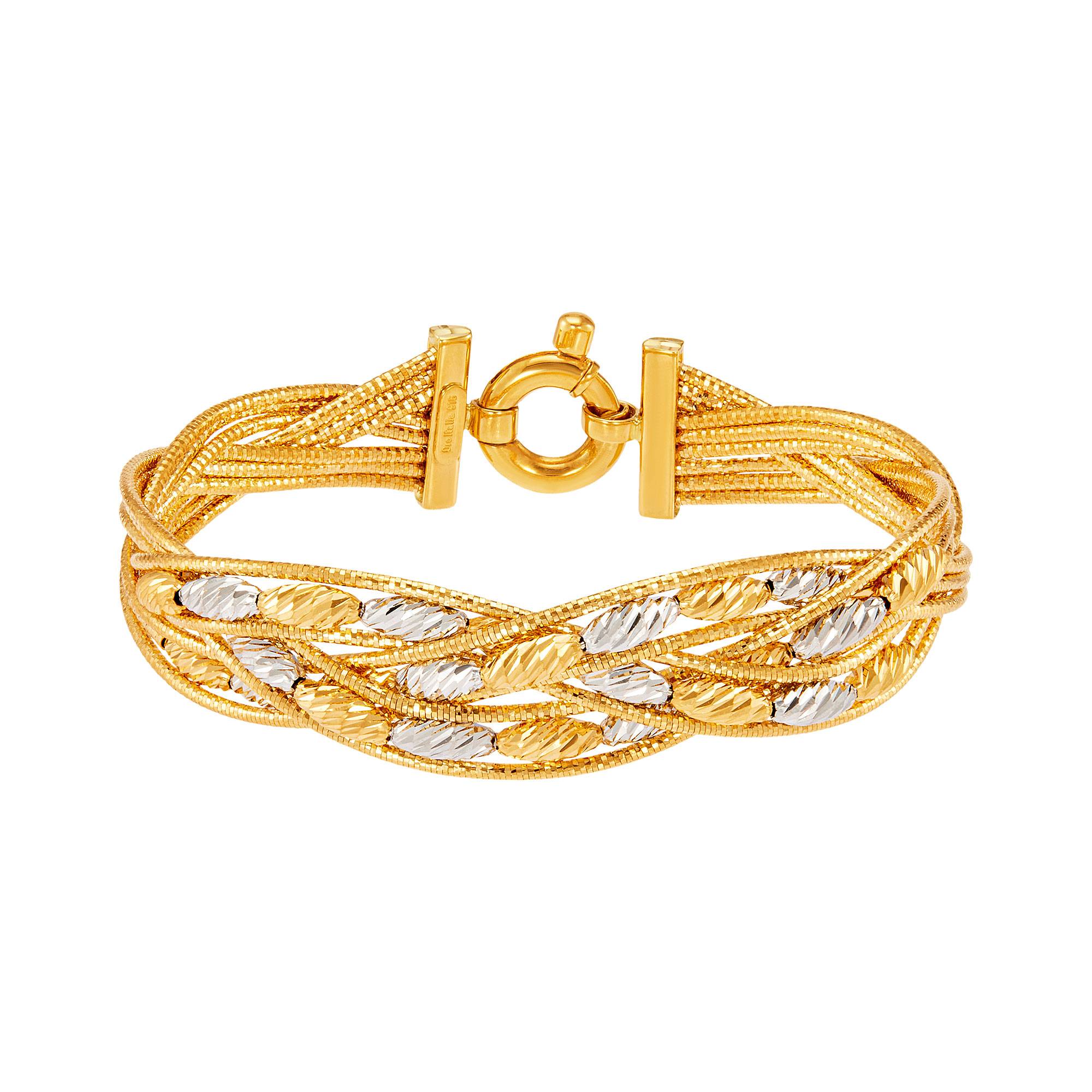 BASSANO | Oro Italia 916 Yellow and White Gold Bangle