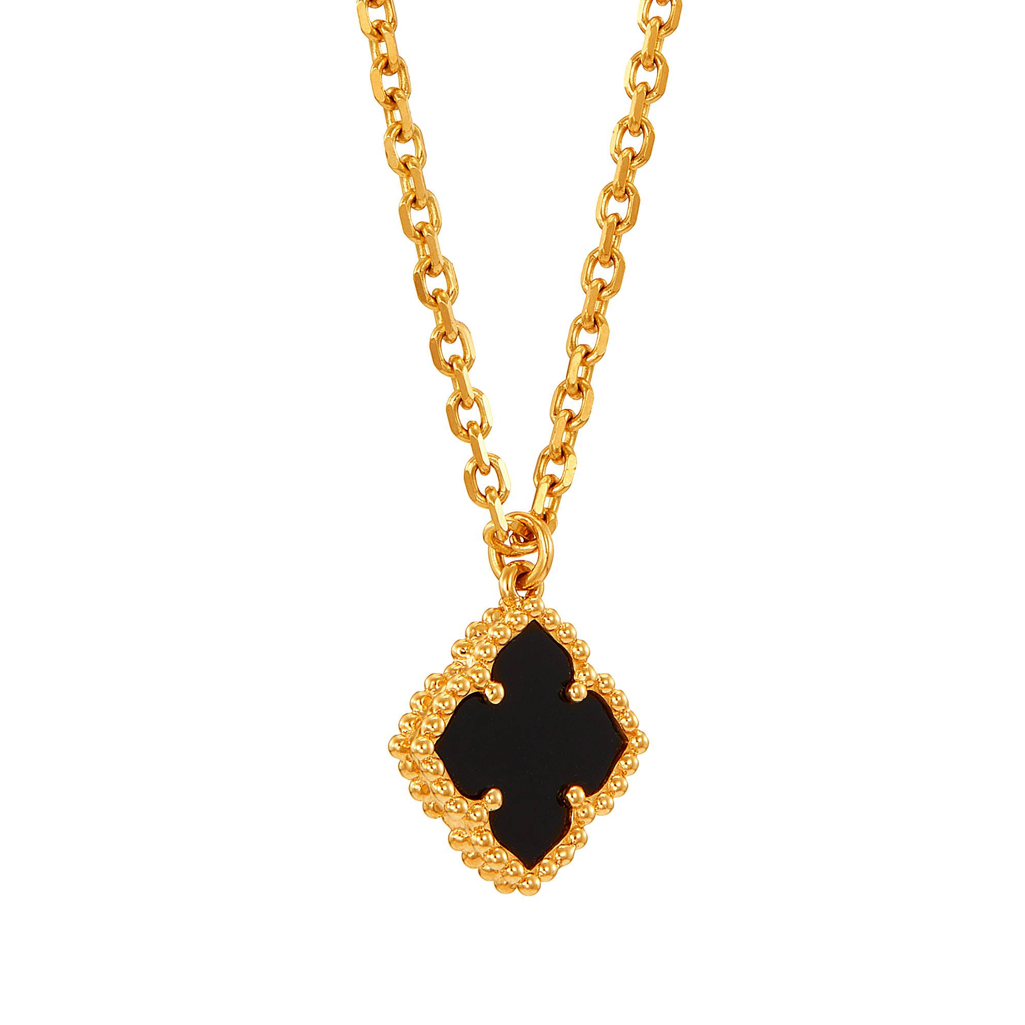 AL-ZAHRA | Onyx Necklace in 750/18K Yellow Gold 561031124(YG)-ONYX