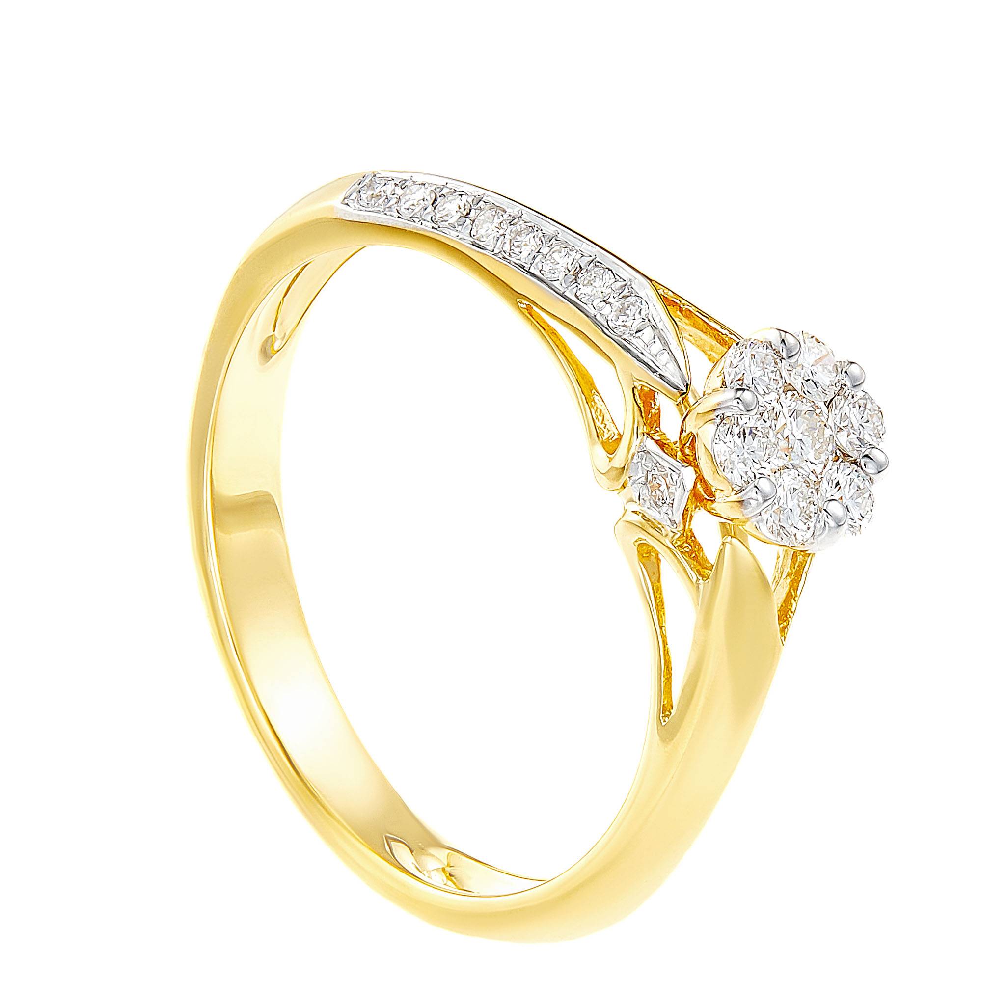 750 gold ring with diamond cheap
