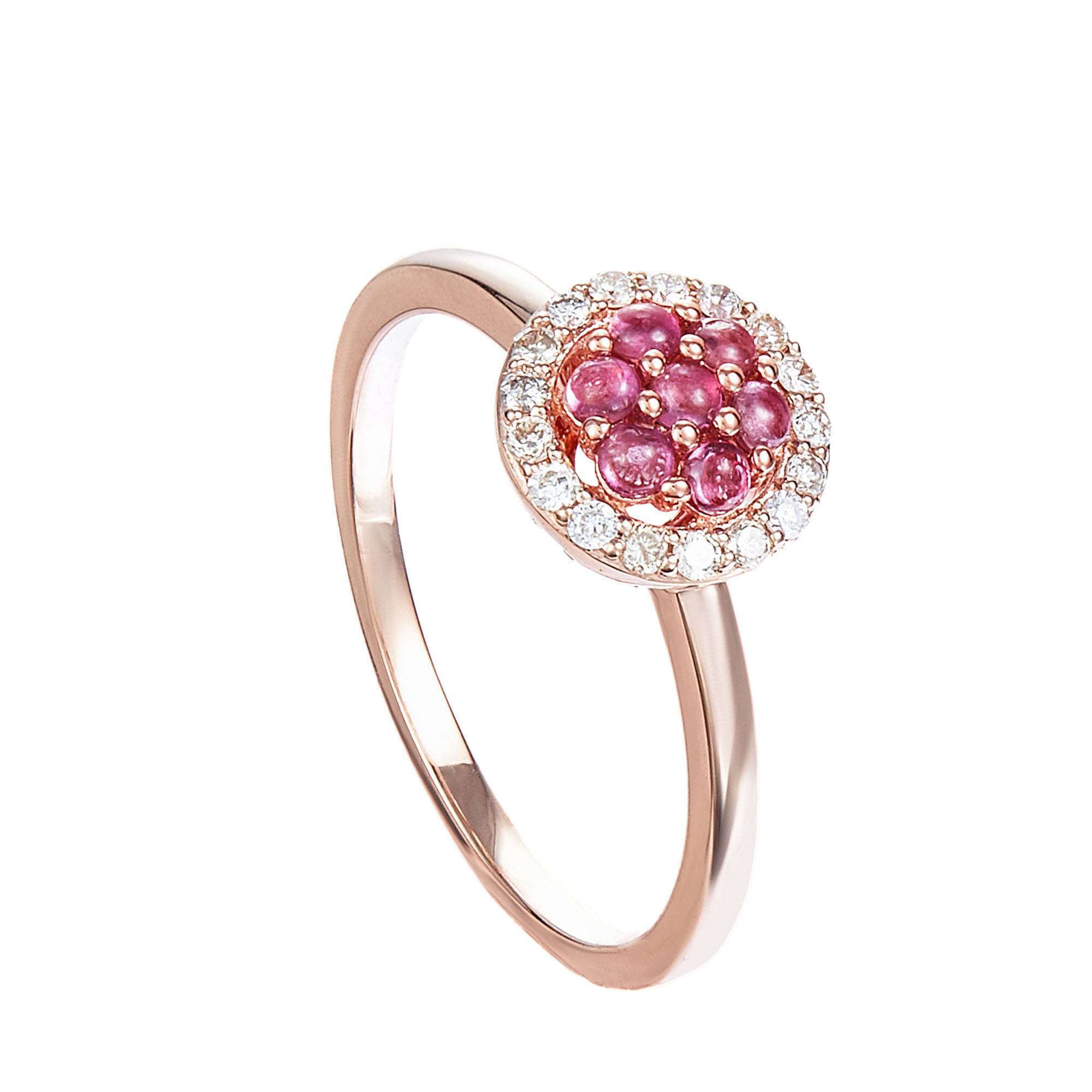 Sweet Ruby Gemstone Diamond Ring | HABIB