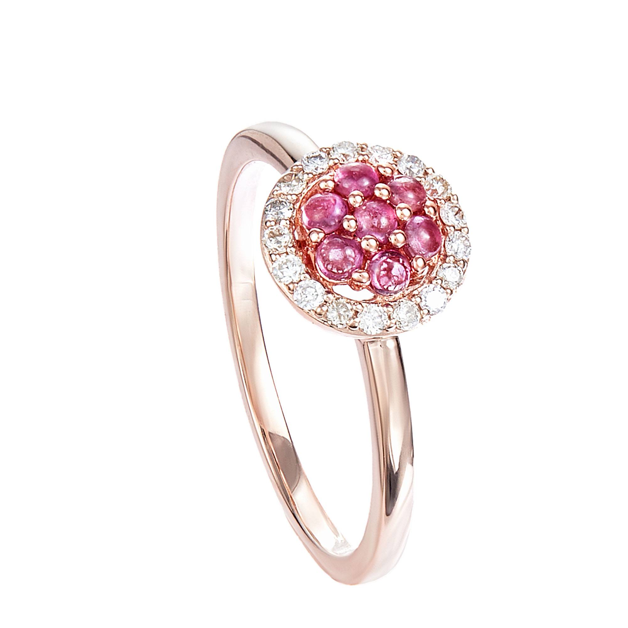 Sweet Ruby Gemstone Diamond Ring | HABIB