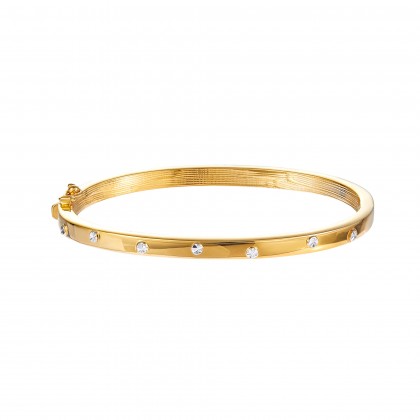 Oro Italia 916 Luna Yellow Gold Bangle GB87131220(4Y) | HABIB