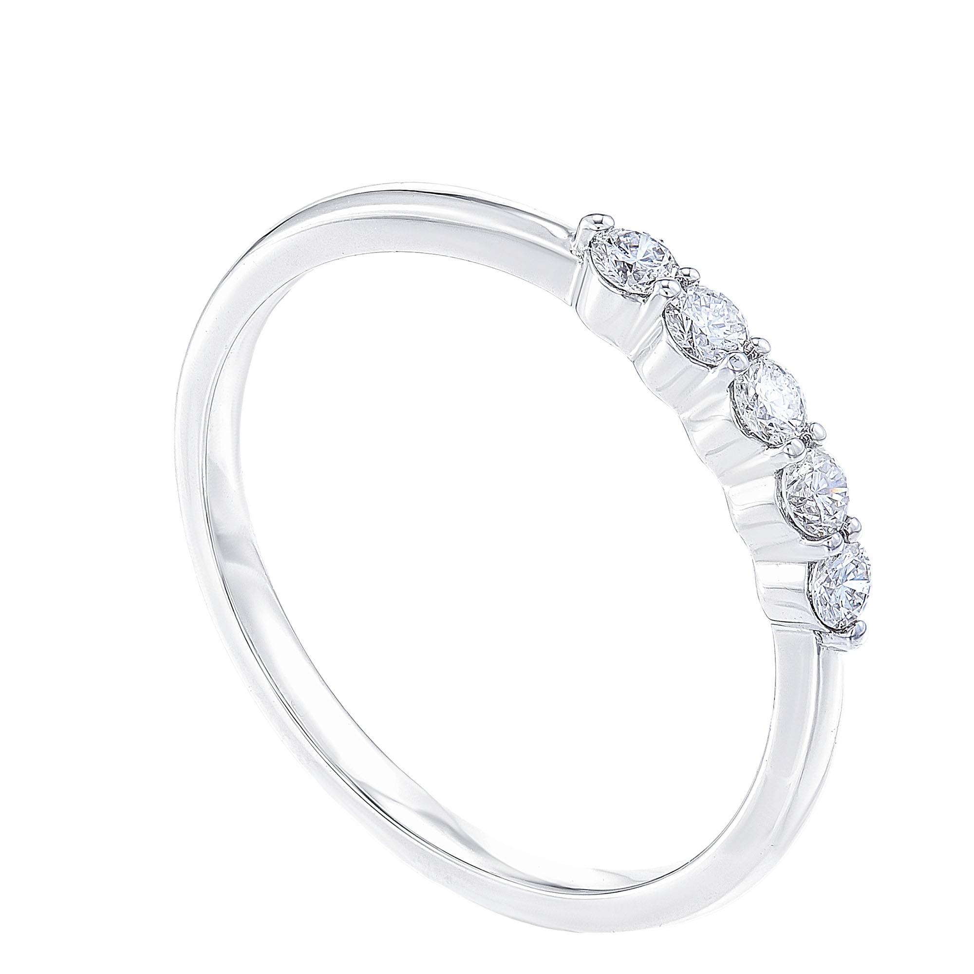 Channel Set Round Diamond Ring in 750/18K White Gold 25727 HABIB