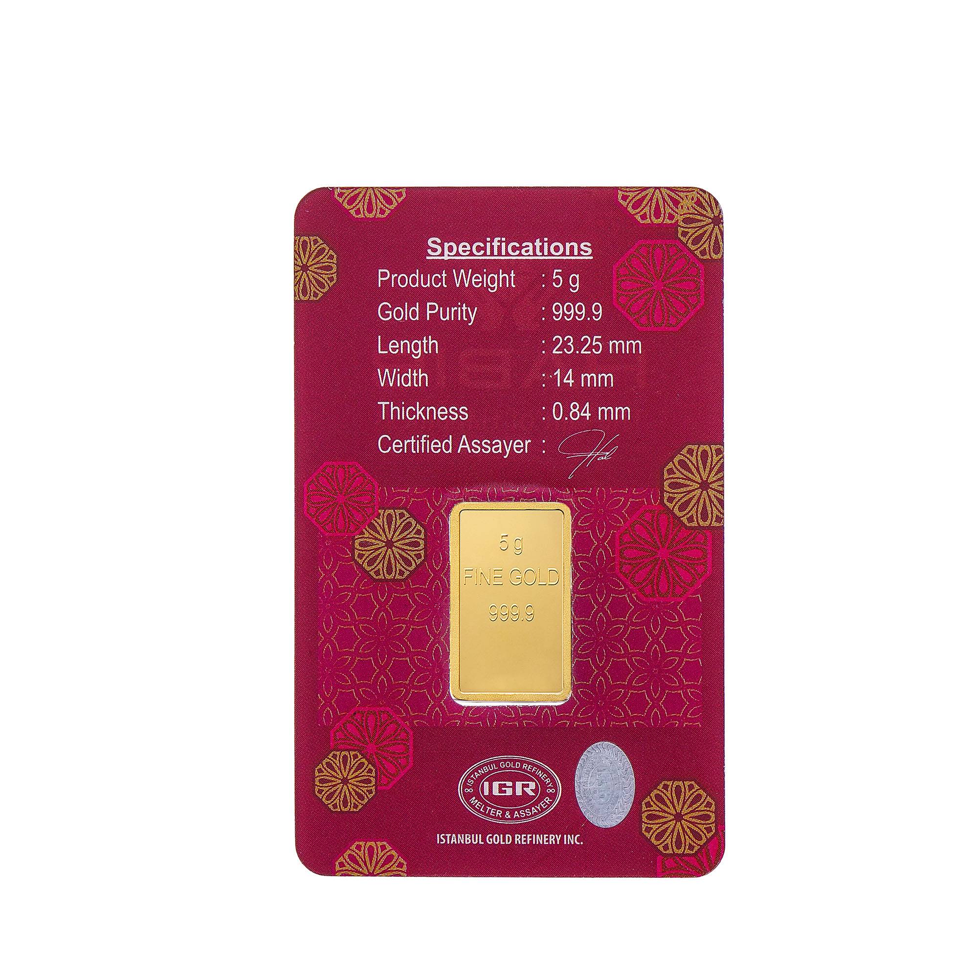 IGR 5GM Gold Bar HABIB Jewels