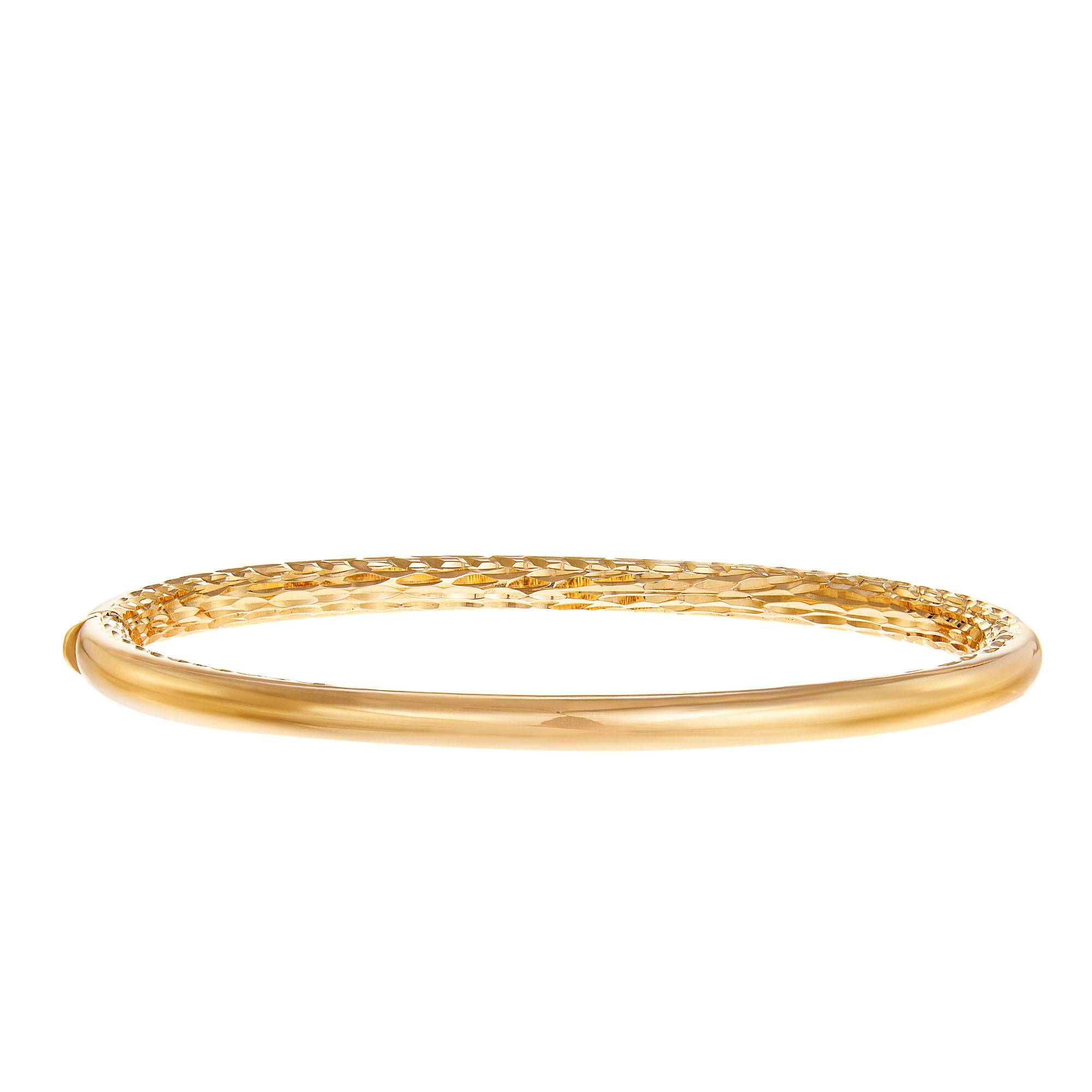 Oro Italia 916 Luna Yellow Gold Bangle GB87131220(4Y) | HABIB
