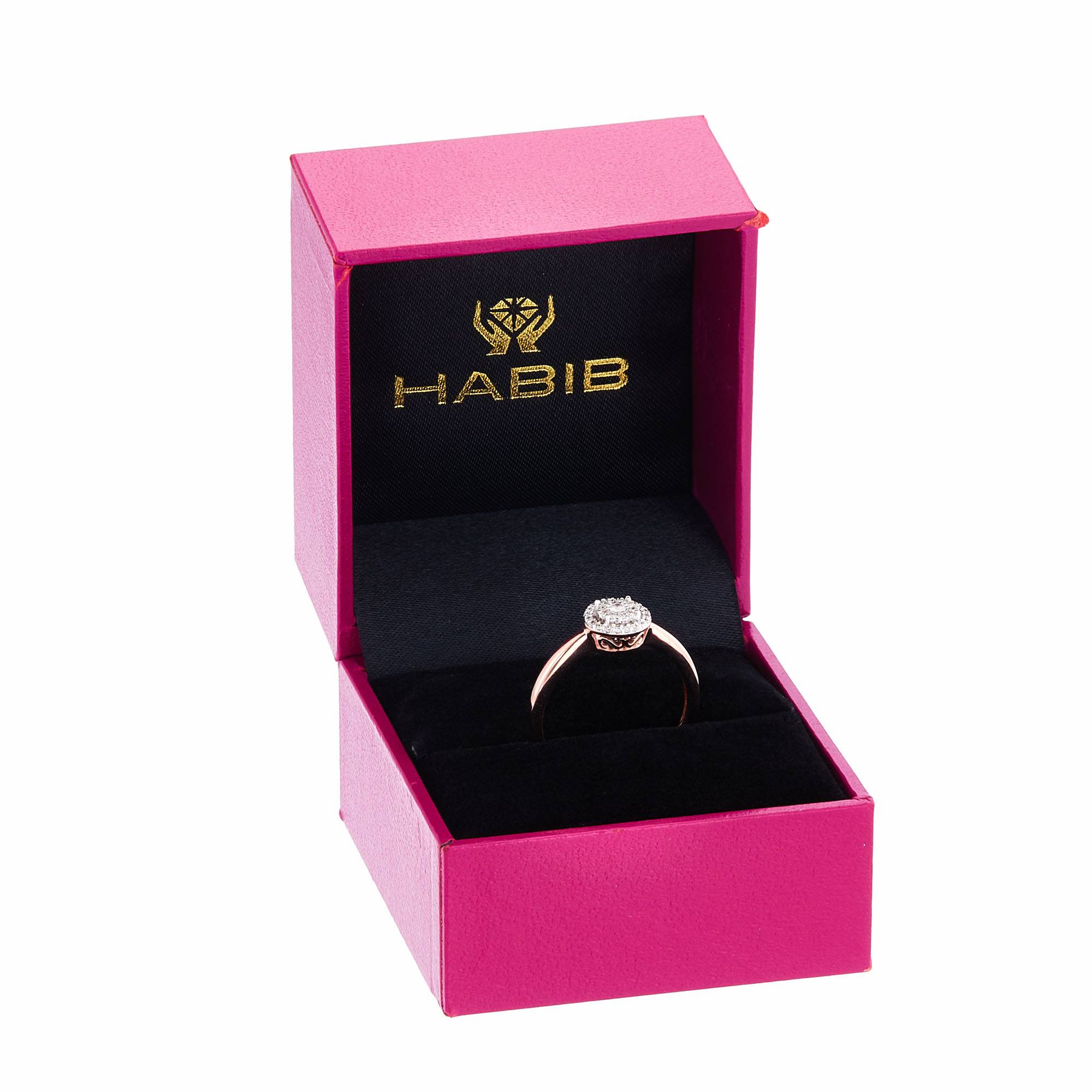 Reverse Tapered Double Halo Diamond Ring HABIB Jewels