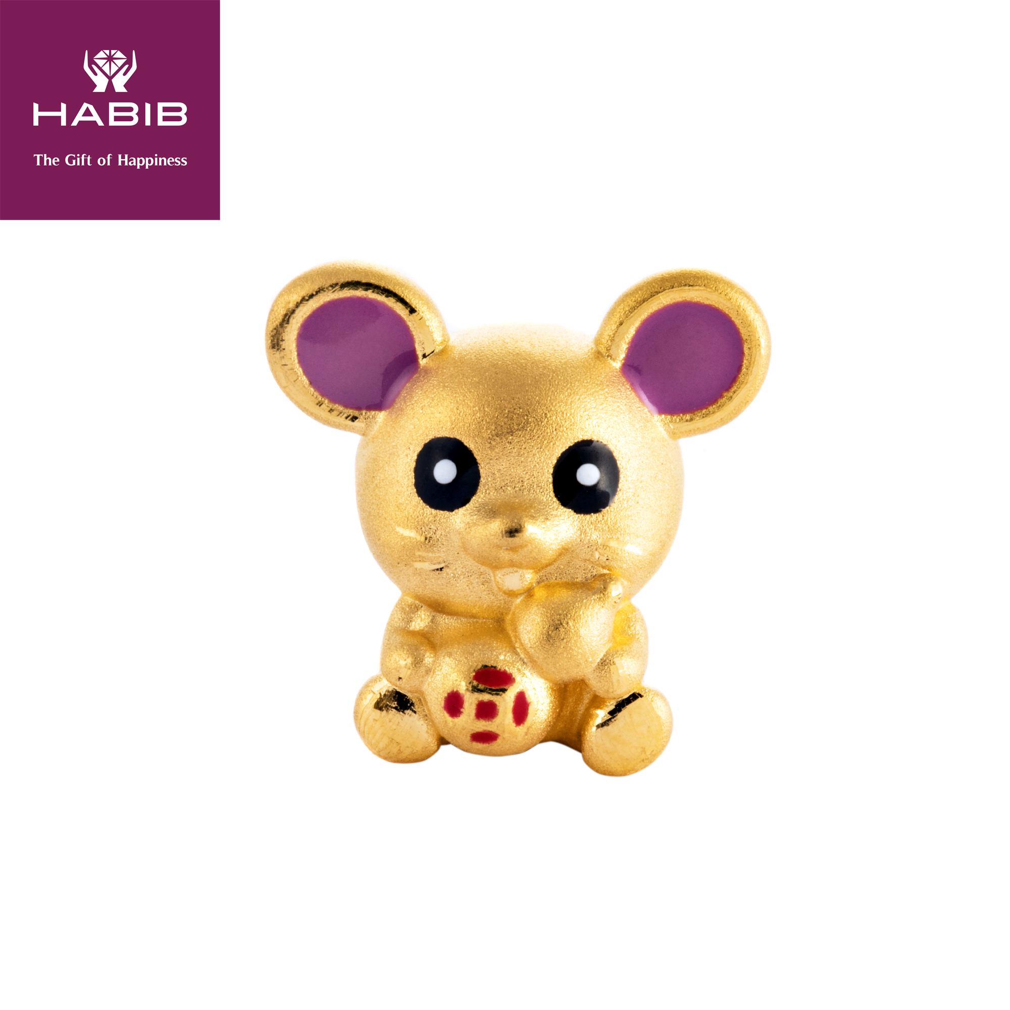 Beautiful Mini Rat Gold Charm (0.81G) | HABIB Jewels